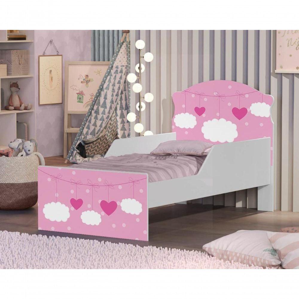 Mini Cama Nuvens Meninas Com Colchão - 3