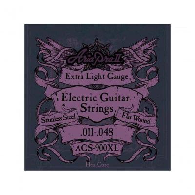 Encordoamento Para Guitarra Flat Wound .011 Ags900xl Aria
