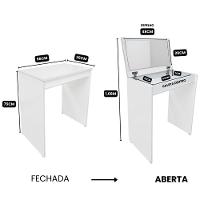 Penteadeira Mesa Maquiagem Quarto Camarim Branco Com Espelho - 8