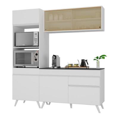Armário de Cozinha Compacta V3695 6 Portas 1 Gaveta MDP 182cm Preto