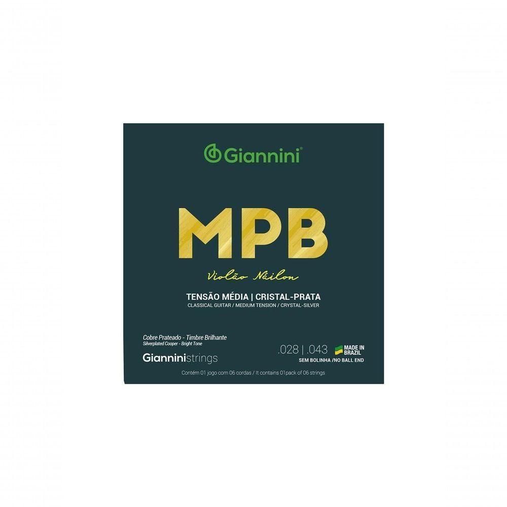 Encordoamento Para Violão Nylon Cristal-prata Tensão Média Sem Bolinha Genws - 1