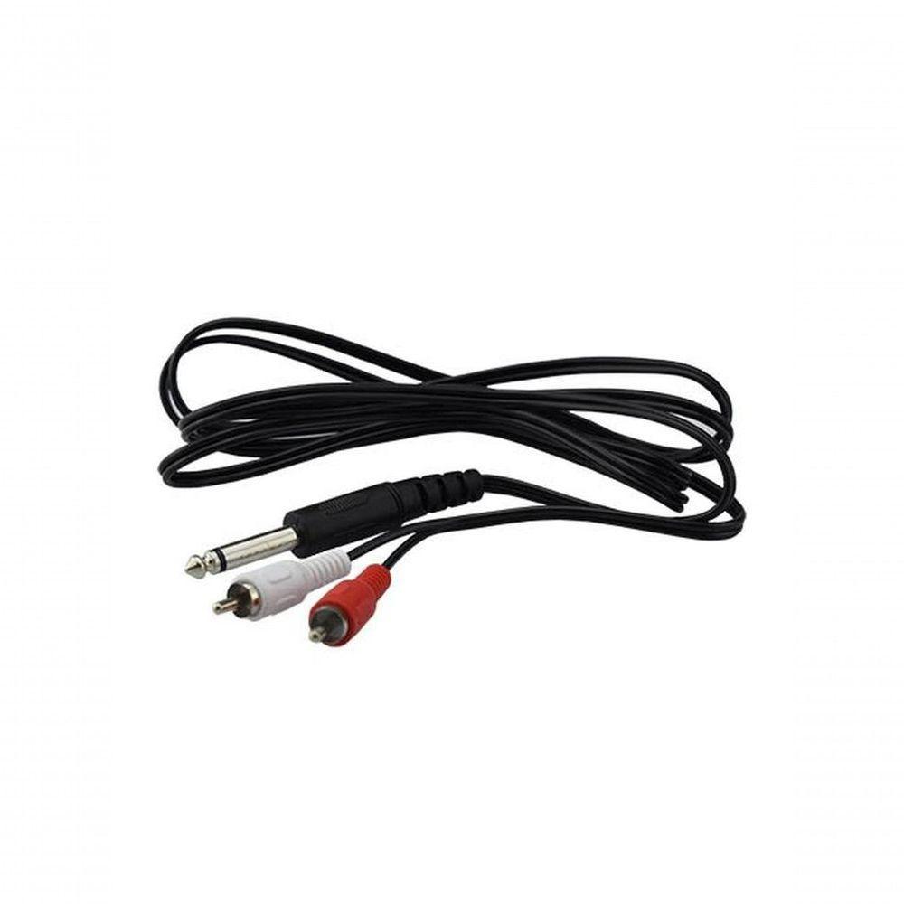 Cabo P10 Macho Mono Para 2 X Plug Rca Macho 1,8m - 1