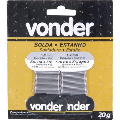 Estanho Fio 1,2mm 60x40 20g Cartela - Vonder