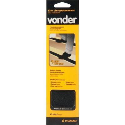 Fita Antiderrapante 50mmx220mm Preta Com 6 Peças - Vonder