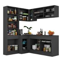 Armário De Cozinha Completa De Canto 898 Preto/branco - 3