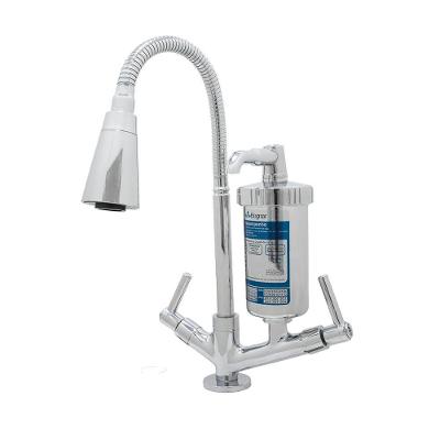 Torneira Filtro Cozinha Cromada Gourmet Mesa Tubo Conico 2 Jatos