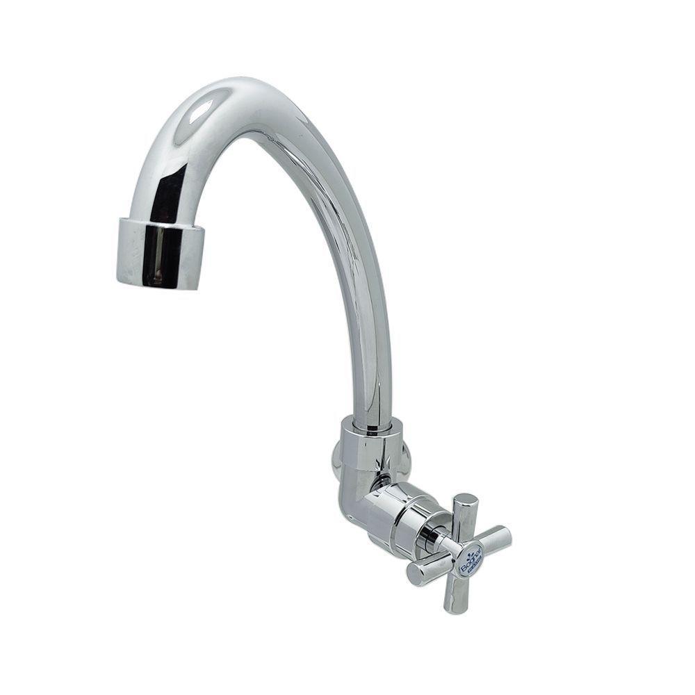 Torneira Pia Cozinha Parede Bica Móvel Cromado Abs 1/4 De Volta - 1