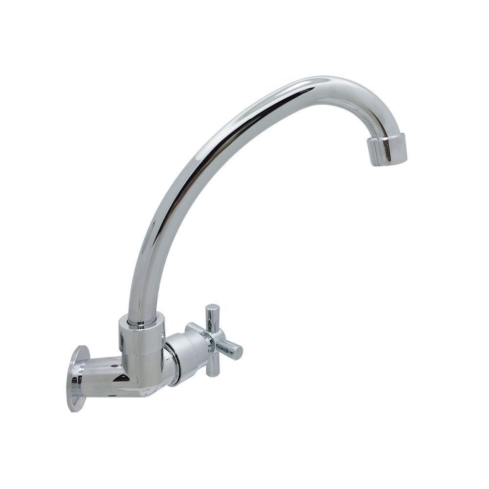 Torneira Pia Cozinha Parede Bica Móvel Cromado Abs 1/4 De Volta - 4