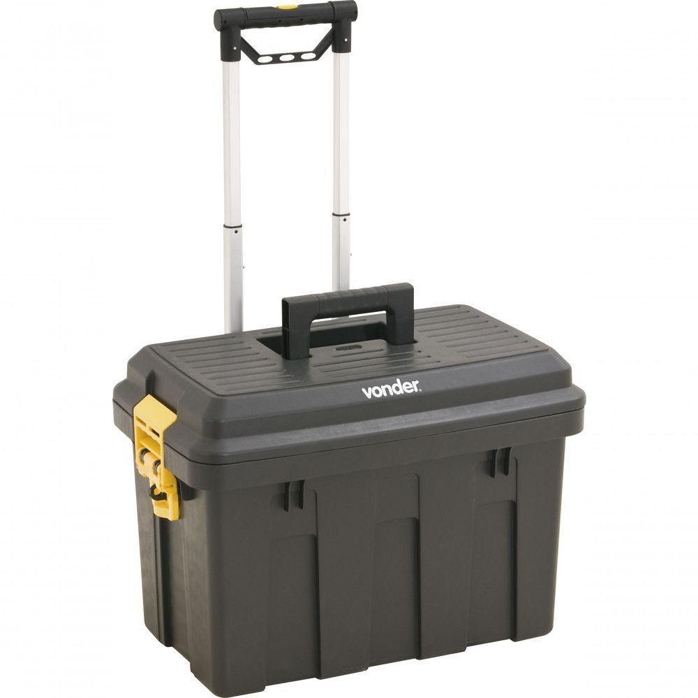 Caixa Plástica Para Ferramentas Baú 620x440x445mm Com Rodas - 3
