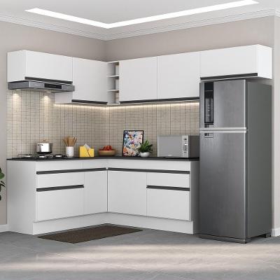 Armário De Cozinha Completa De Canto Branco/preto