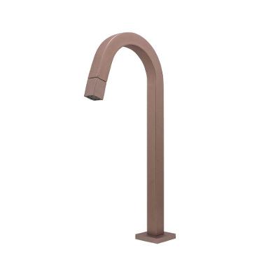 Torneira Lavatório Banheiro Slim Tube Bica Alta Cobre Fosco 1/4 De Volta