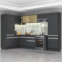 Armário De Cozinha Completa De Canto 898 Preto/branco - 1