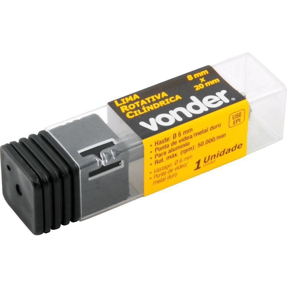 Lima Rotativa Cilíndrica Para Alumínio 8x20 Com Haste 6 Vonder - 3