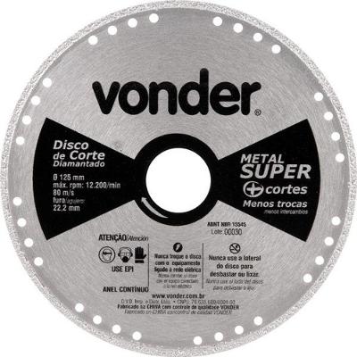 Disco Corte 125mm Diamantado Contínuo Metal Super - Vonder