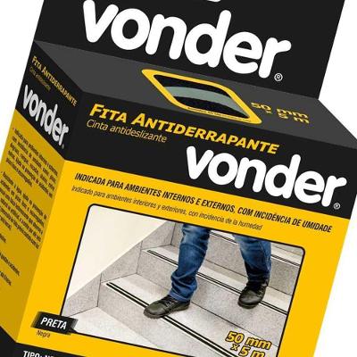 Fita Antiderrapante 50 Mm X 5 M Preta Com Faixa Neon Fotoluminescente Vonder