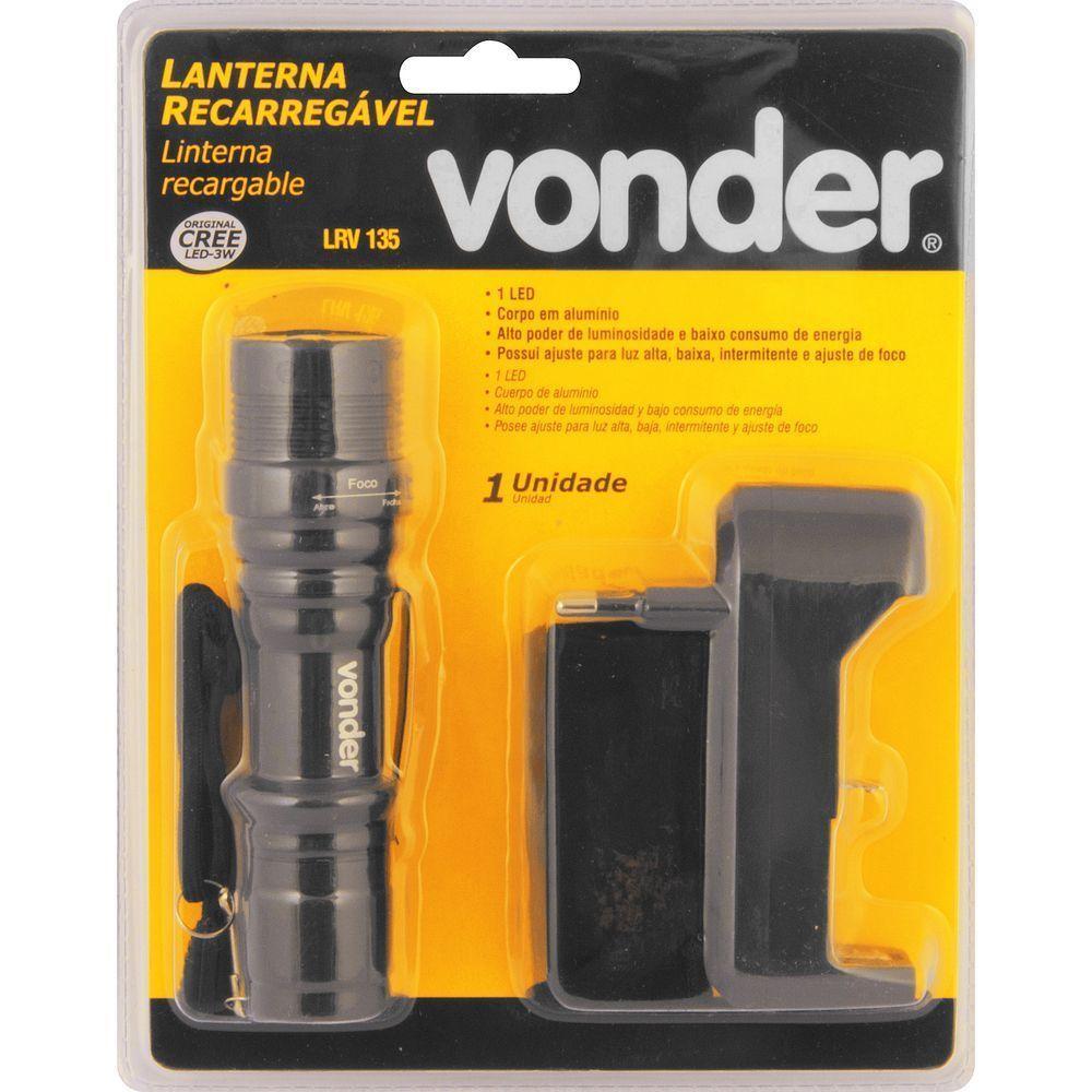 Lanterna Recarregável Superled Cree Bivolt Lrv 135 - Vonder - 3