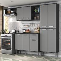 Armário De Cozinha Compacta Xangai Multimóveis V2840 Preto/Grafite Preto/Grafite - 6