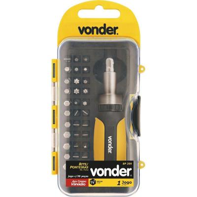 Jogo Bits Ponteiras 1-4" Com 38 Pç Cromo Vanádio Bp209 Vonder