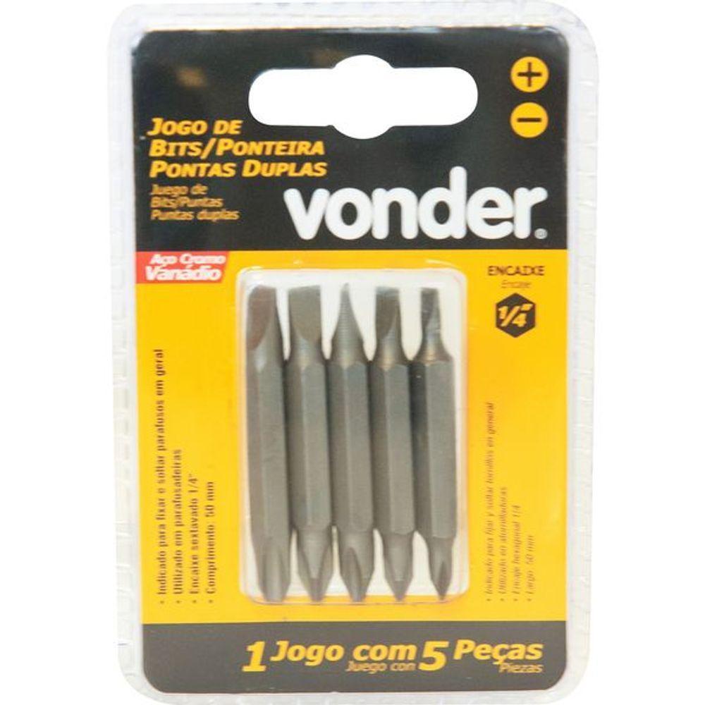 Jogo Bits-ponteira Crv Com 5 Peças Pontas Duplas - Vonder - 2