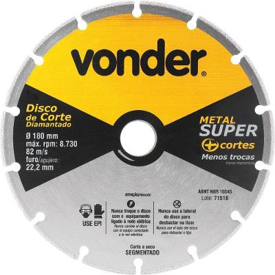 Disco De Corte Diamantado Segmentado Para Metais Metal Super