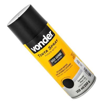 Tinta Spray Acrílica Preto Fosco 350ml-250g Vonder