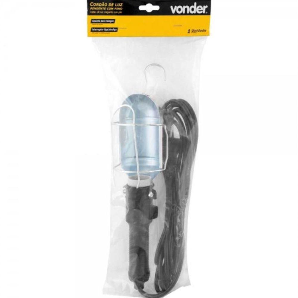 Cordão De Luz Pendente 60w Cabo 5 Metros Com Pino - Vonder - 3