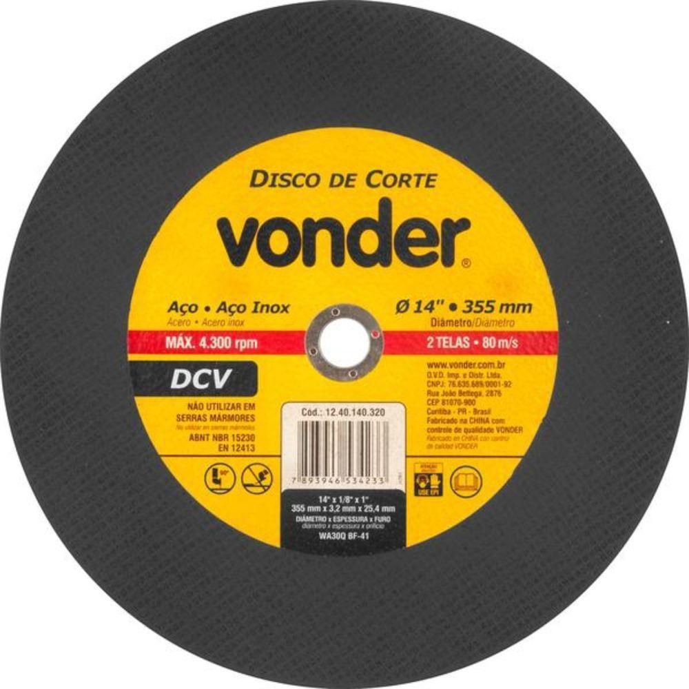 Disco De Corte 355,0x3,2x25,4 Dcv - Vonder - 1