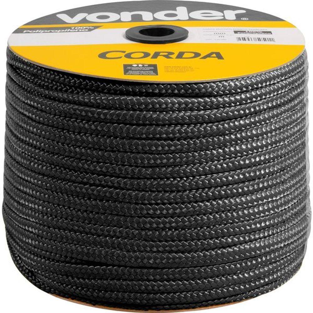 Corda Multifilamentada Trançada 8mmx258m 7,45kg Preto Polipr - 1