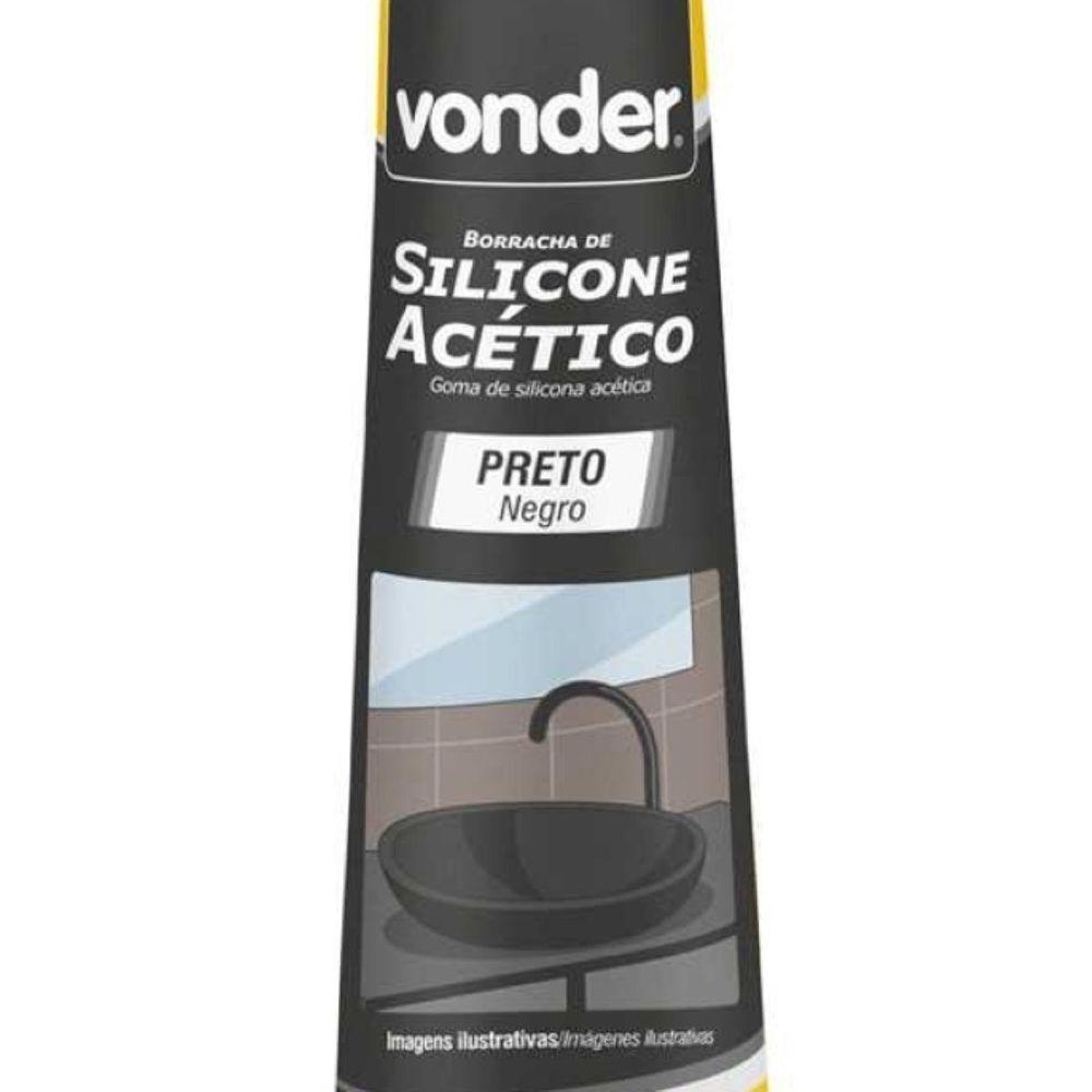 Borracha Silicone Preto 50g Acético Tubete Vonder - 5
