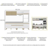 Armário De Cozinha Completa 252cm Veneza Multimóveis V3715 Branco/dourado Branco/dourado - 5