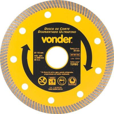 Disco De Corte Diam. 110mm Para Porcelanato Ultrafino Vonder