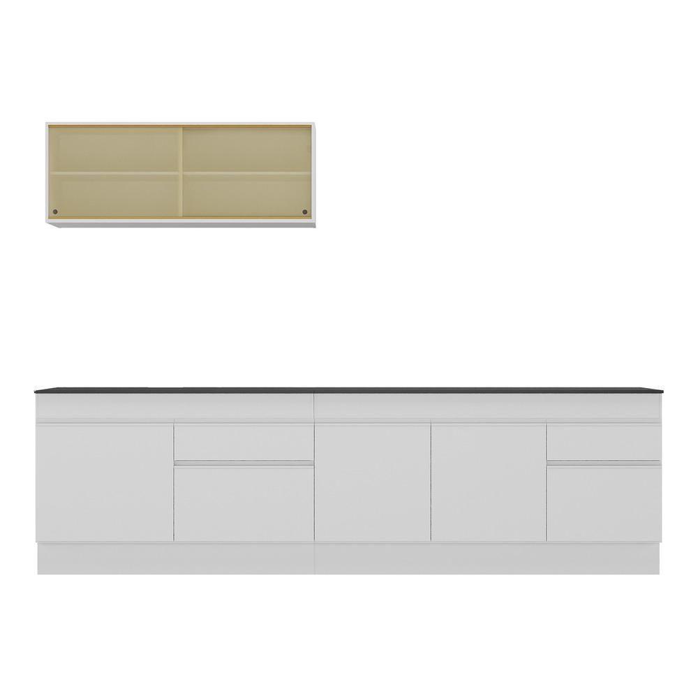 Armário De Cozinha Compacta 270cm Com Rodapé Veneza Multimóveis V2112 Branco Branco - 2