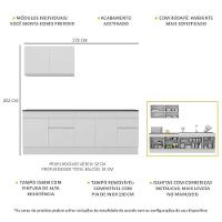 Armário De Cozinha Compacta 270cm Com Rodapé Veneza Multimóveis V2111 Branco Branco - 5