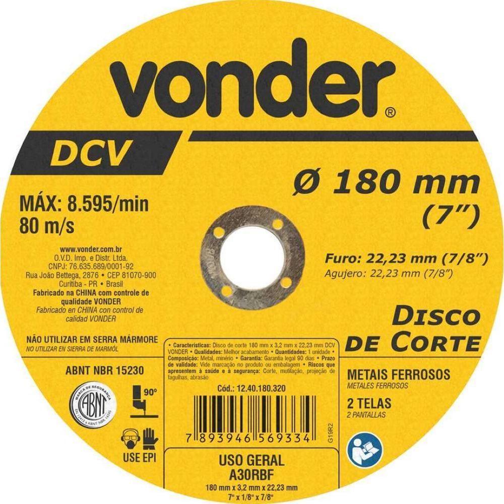 Disco De Corte 180,0x3,2x22,23 Dcv Vonder - 1