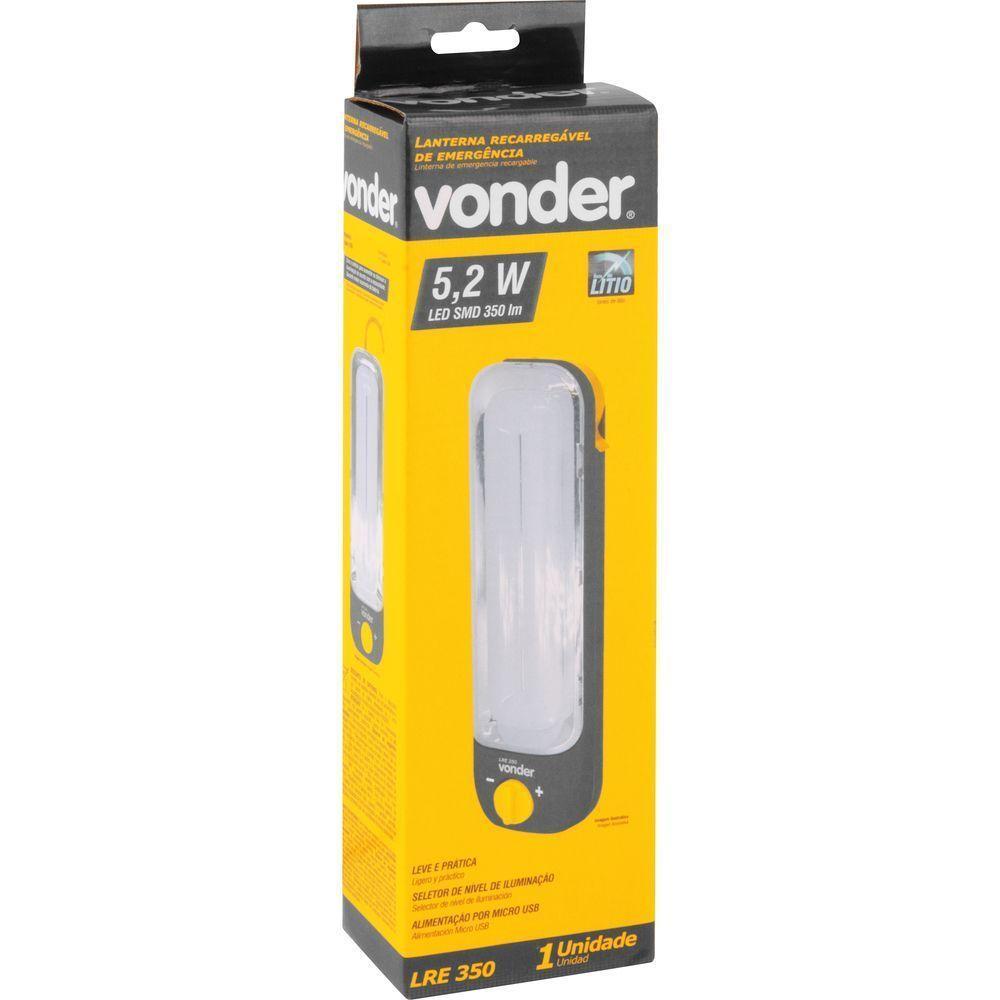 Lanterna Recarregável Emergência Bateria Lítio Lre350 Vonder - 2