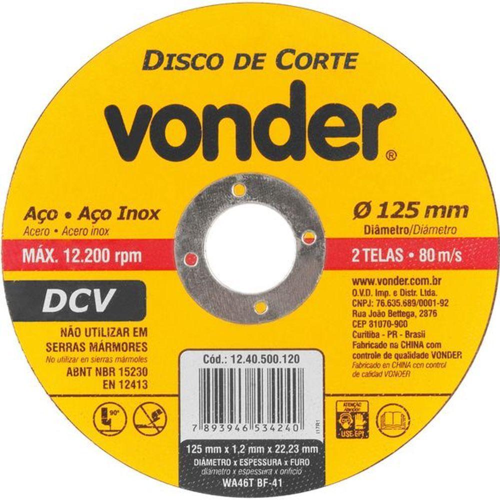 Disco De Corte 125,0x1,2x22,23 Dcv Vonder - 1