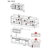 Armário De Cozinha Compacta 270cm Com Rodapé Veneza Multimóveis V2112 Preto Preto