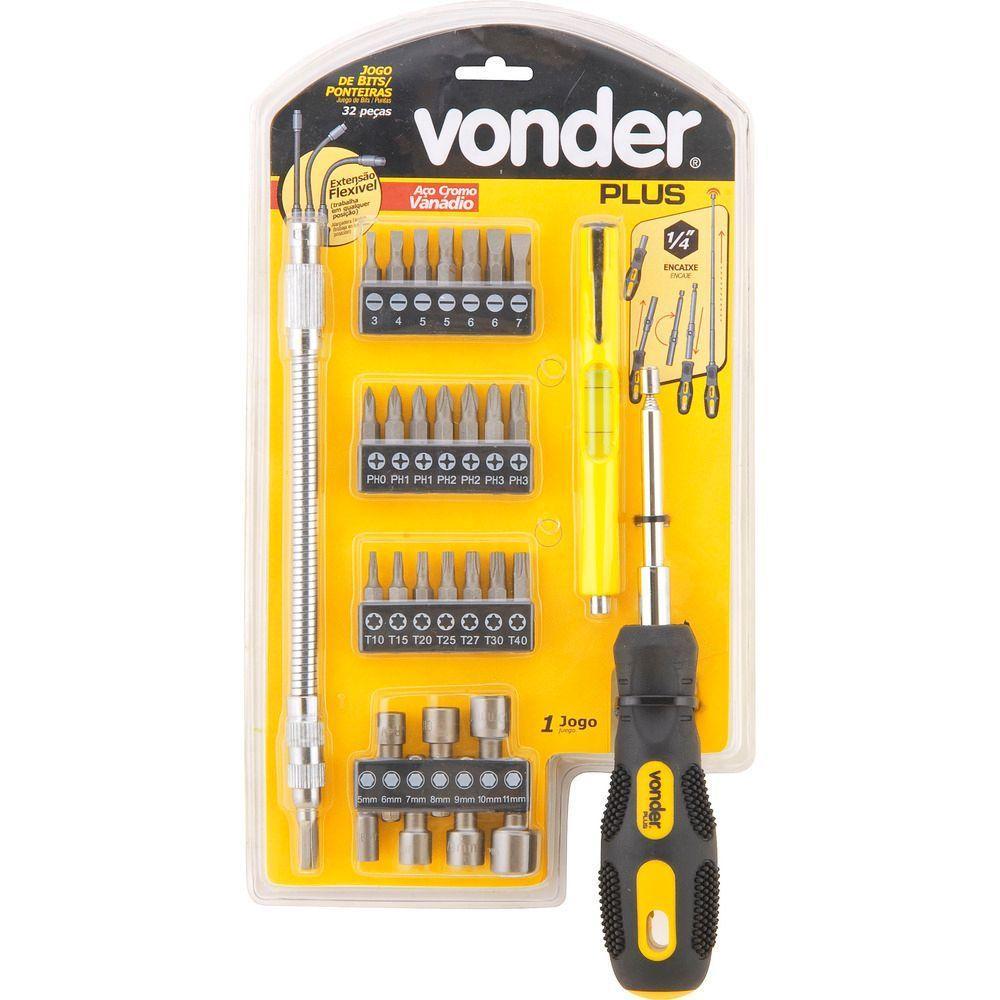 Jogo Bits Ponteiras 1-4 Com 32 Pç Cromo Vanádio Vonder Plus - 2