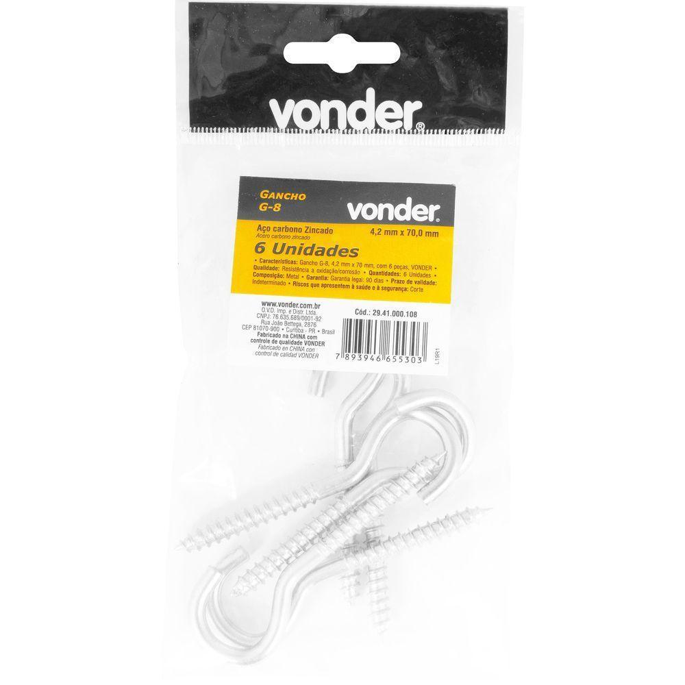 Gancho G-8 4,2x70mm Com 6 Peças Vonder - 2