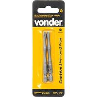 Bits De Torção S2 1-4 N. 2 75mm Com 2 Peças Vonder - 3