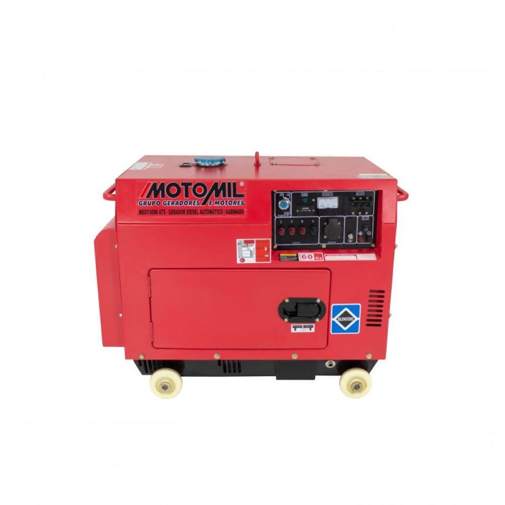 Gerador Diesel 5 Kva Monofásico 60hz 110-220 Mdg-5000ats Motomil - 1
