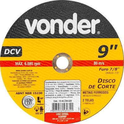 Disco De Corte 230,0x3,2x22,23 Dcv Vonder
