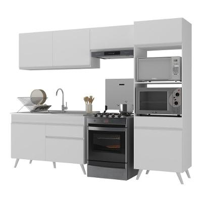 Armário de Cozinha Compacta V3693 7 Portas 1 Gaveta MDF 252cm Preto