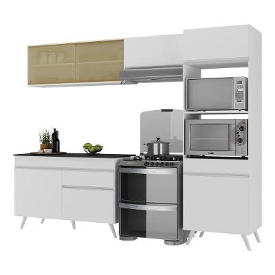 Armário de Cozinha Compacta V3692 7 Portas 1 Gaveta MDF 252cm Preto