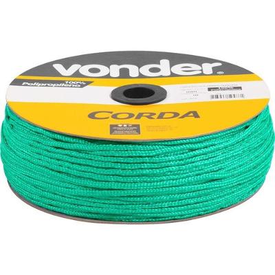 Corda Multifilamentada Trançada 6mmx165m 2,55kg Verde Polipr