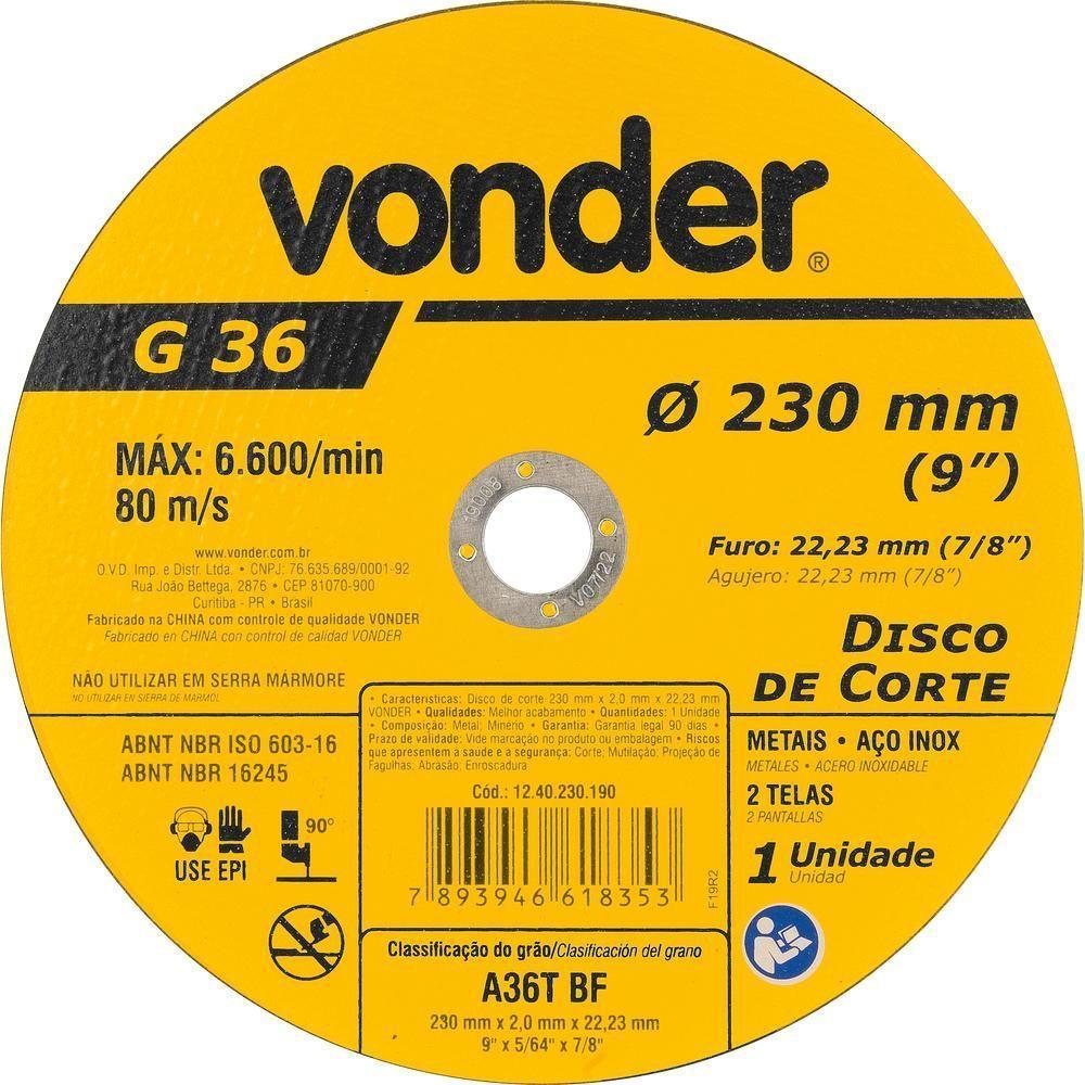 Disco De Corte 230,0x2,0x22,23 Vonder - 1