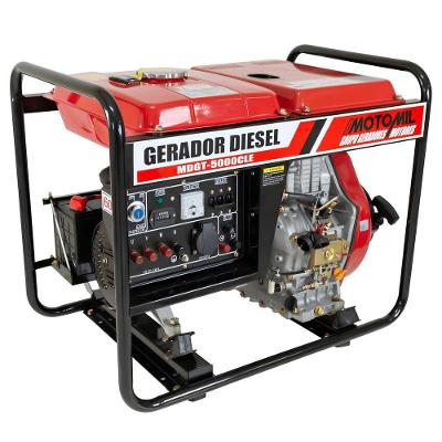 Gerador Diesel 5 Kva Trifásico 220-380v Mdgt-5000cle Motomil 10hp 12,5l Avr Partida Elétrica Manual