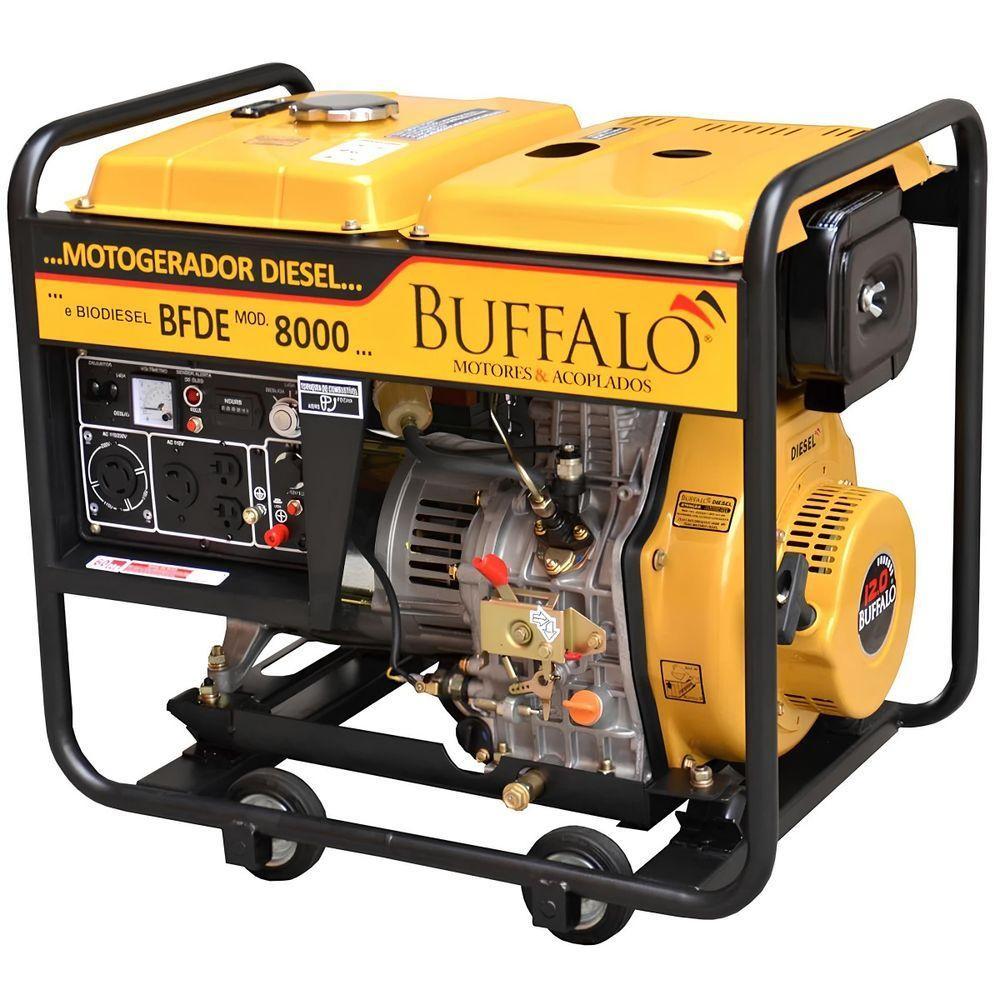 Motogerador Buffalo Bfde 8000 Pro Diesel Trifásico 380v 7,5kva 13cv Partida Elétrica E Manual 71333 - 1