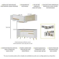 Armário De Cozinha Completa De Canto Veneza Multimóveis V2059 Branco/dourado Branco/dourado - 5