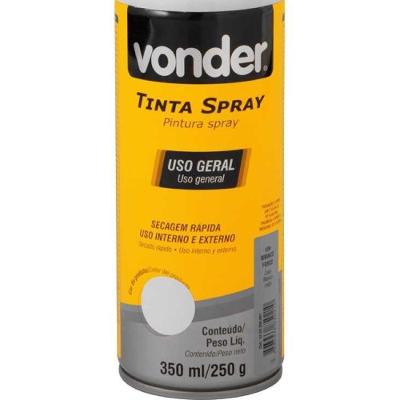 Tinta Spray Acrílica Branco Fosco 350ml-250g Vonder